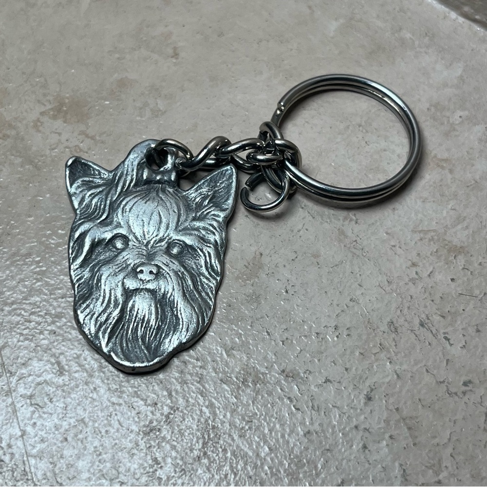 Yorkshire Terrier - Rawcliffe Pewter Vintage 1985 Keychain